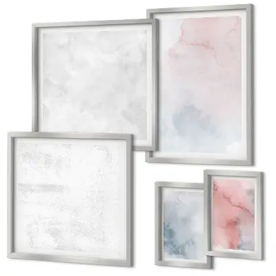 Polittico con cornice con texture ad acquerello pastello