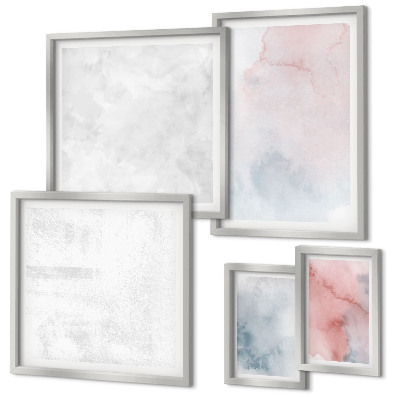 Polittico con cornice Texture ad acquerello pastello