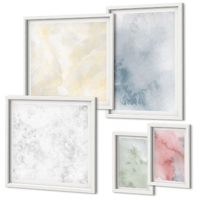 Set di 5 quadri Acquerelli pastello su tela