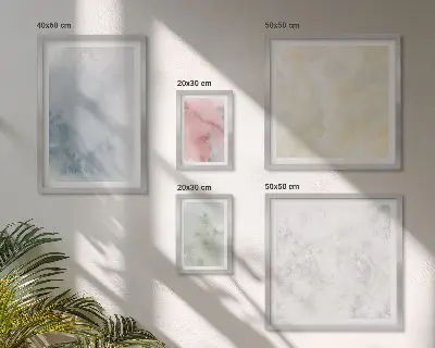 Set di 5 quadri con acquerelli pastello su tela