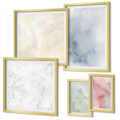 Set di 5 quadri Acquerelli pastello su tela