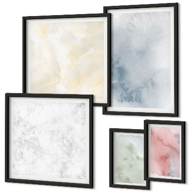 Set di 5 quadri Acquerelli pastello su tela