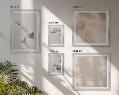 Set di quadri incorniciati con decorazioni da spiaggia in stile boho e pietre