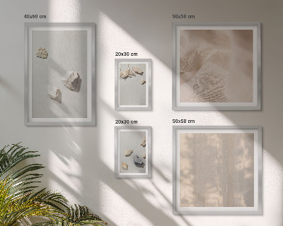 Set di quadri incorniciati Decorazioni da spiaggia in stile boho con pietre