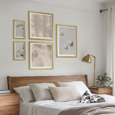 Set di quadri incorniciati Decorazioni da spiaggia in stile boho con pietre