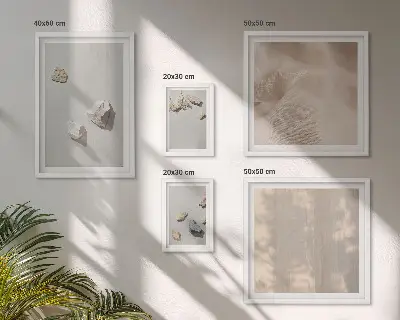 Set di quadri incorniciati con decorazioni da spiaggia in stile boho e pietre