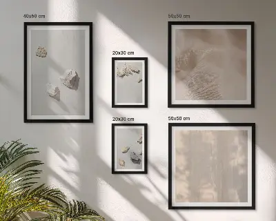 Set di quadri incorniciati con decorazioni da spiaggia in stile boho e pietre