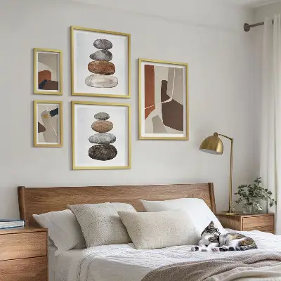 Polittico con cornice arte astratta in stile bohémien