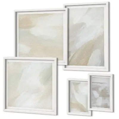 Set di 5 quadri con pittura astratta a pennello