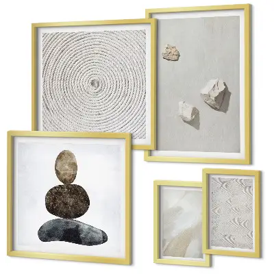 Set di quadri incorniciati con stampa di pittura moderna su pietra arenaria