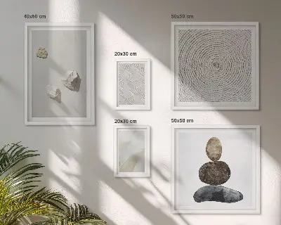 Set di quadri incorniciati con stampa di pittura moderna su pietra arenaria