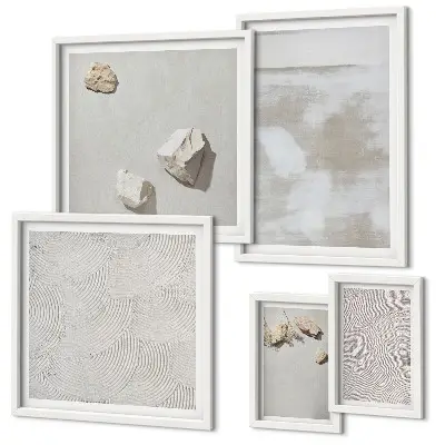 Polittico con cornice decorazione con texture boho di pietre arenarie
