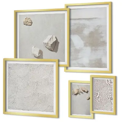 Polittico con cornice decorazione con texture boho di pietre arenarie