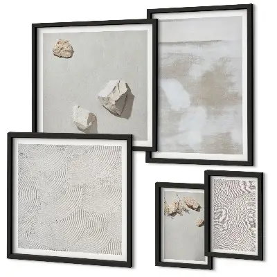Polittico con cornice decorazione con texture boho di pietre arenarie