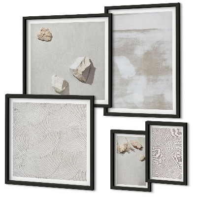 Polittico con cornice Texture boho di pietre arenarie
