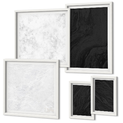 Set di 5 quadri marmi scuri e luminosi