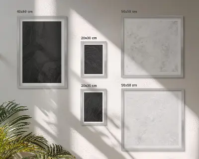 Set di 5 quadri con stampa di marmi scuri e luminosi