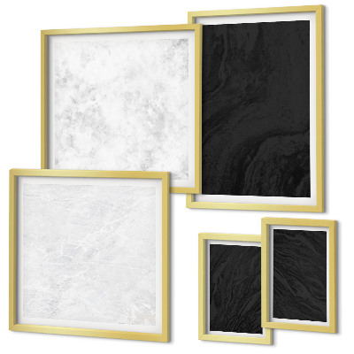 Set di 5 quadri marmi scuri e luminosi