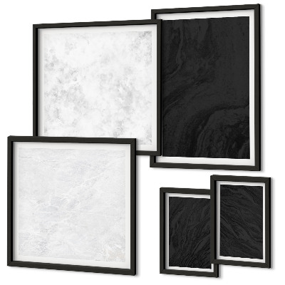 Set di 5 quadri marmi scuri e luminosi