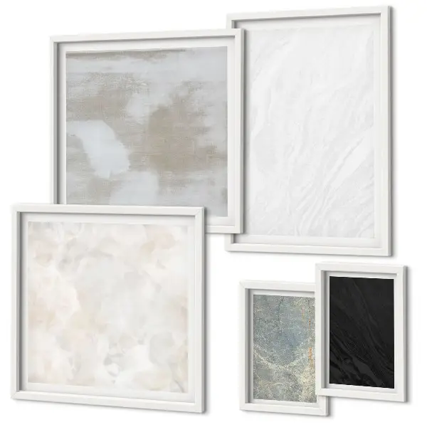 Set di quadri incorniciati con stampa rappresentante eleganti strutture in pietra