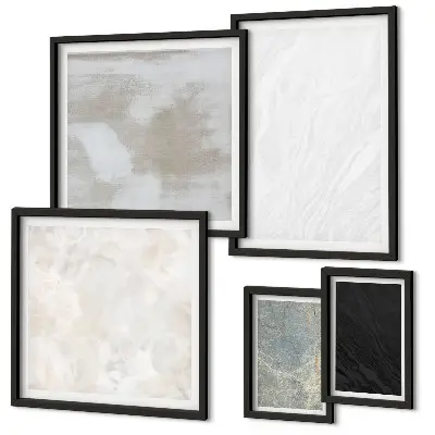 Set di quadri incorniciati con stampa rappresentante eleganti strutture in pietra