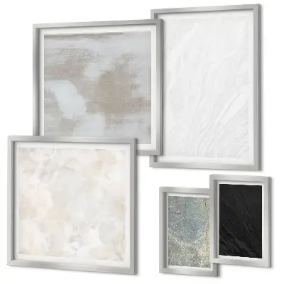 Set di quadri incorniciati con stampa rappresentante eleganti strutture in pietra