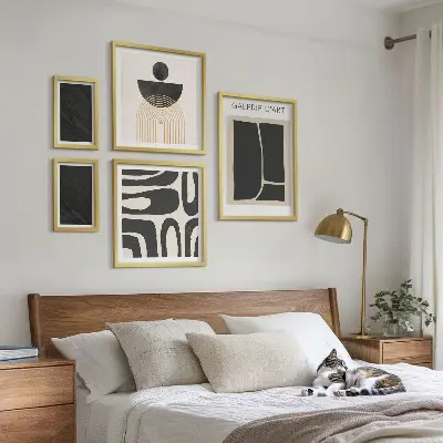 Forme astratte di marmo polittico con cornice