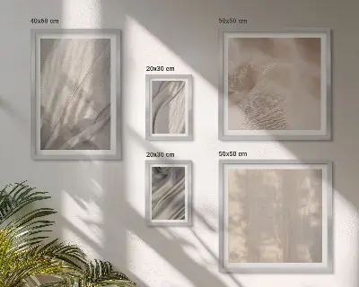 Set di 5 quadri con tessuti boho naturali in primo piano