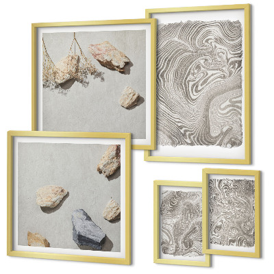 Polittico con cornice Forme astratte moderne