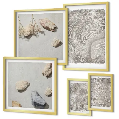 Forme astratte moderne polittico con cornice