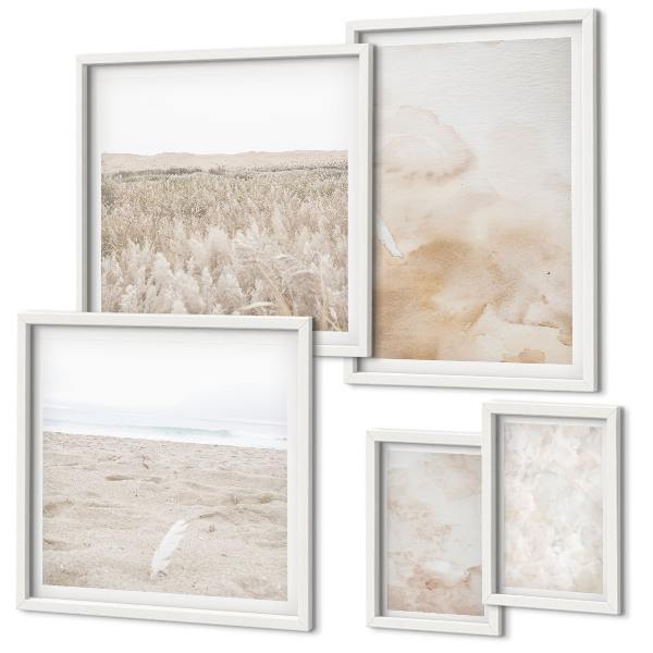 Set di 5 quadri Texture pastello alla moda