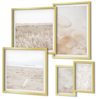 Set di 5 quadri Texture pastello alla moda