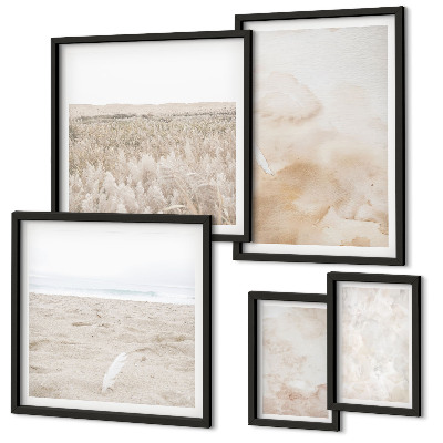 Set di 5 quadri Texture pastello alla moda