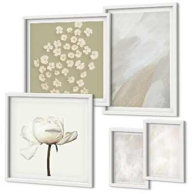 Set di quadri incorniciati Fiori alla moda, texture boho