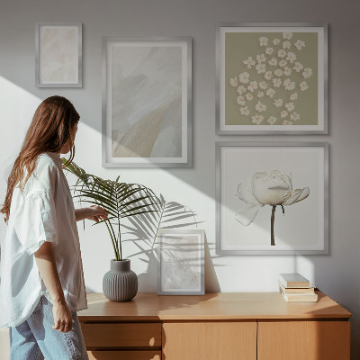 Set di quadri incorniciati Fiori alla moda, texture boho