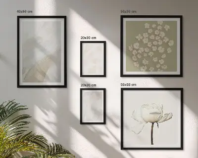 Set di quadri incorniciati motivo floreale alla moda con texture boho