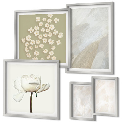 Set di quadri incorniciati Fiori alla moda, texture boho