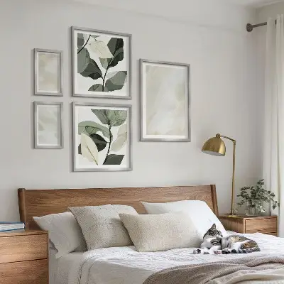 Polittico con cornice con colori vivaci in stile astratto boho