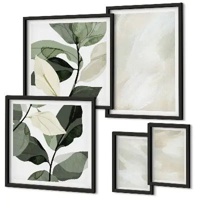 Polittico con cornice con colori vivaci in stile astratto boho
