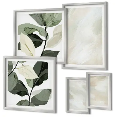 Polittico con cornice con colori vivaci in stile astratto boho