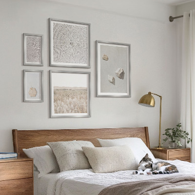 Set di 5 quadri Texture leggere e boho effetto sabbia