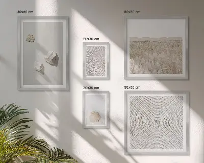 Set di 5 quadri con texture leggere e motivo boho effetto sabbia