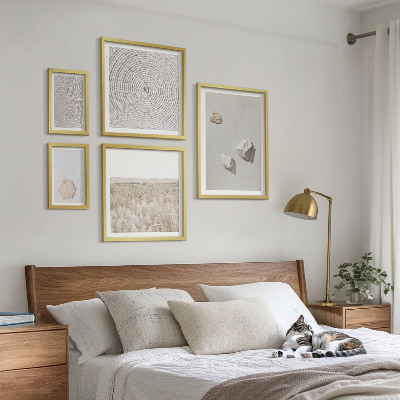 Set di 5 quadri Texture leggere e boho effetto sabbia