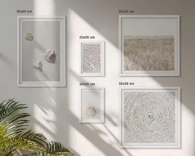 Set di 5 quadri con texture leggere e motivo boho effetto sabbia