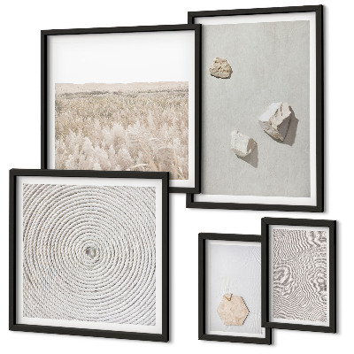 Set di 5 quadri Texture leggere e boho effetto sabbia