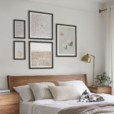 Set di 5 quadri Texture leggere e boho effetto sabbia