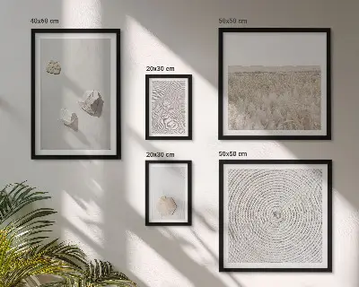 Set di 5 quadri con texture leggere e motivo boho effetto sabbia