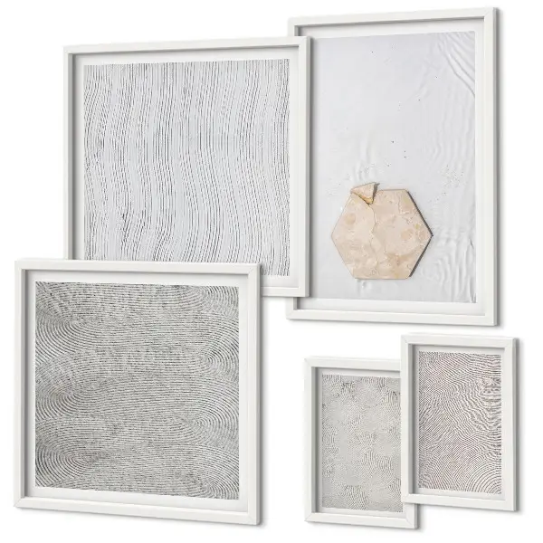 Set di quadri incorniciati con texture boho effetto sabbia
