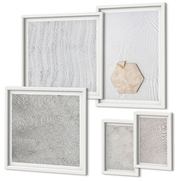 Set di quadri incorniciati Texture leggere e boho effetto sabbia
