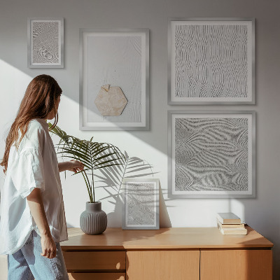 Set di quadri incorniciati Texture leggere e boho effetto sabbia